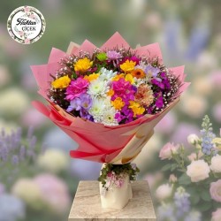 Buket Papatya Krizantem Freesia